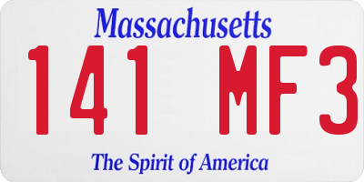 MA license plate 141MF3