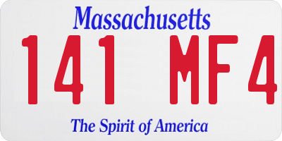 MA license plate 141MF4