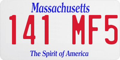 MA license plate 141MF5