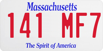 MA license plate 141MF7