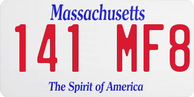 MA license plate 141MF8