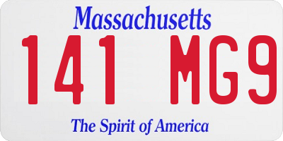 MA license plate 141MG9