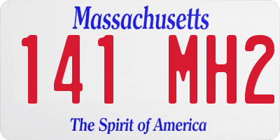 MA license plate 141MH2