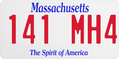 MA license plate 141MH4