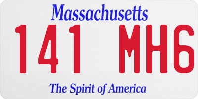 MA license plate 141MH6