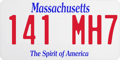 MA license plate 141MH7
