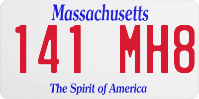 MA license plate 141MH8