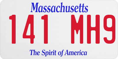 MA license plate 141MH9