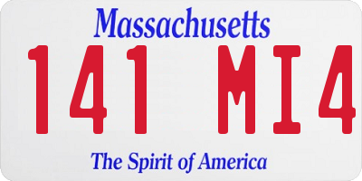 MA license plate 141MI4