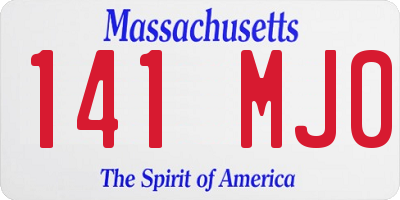 MA license plate 141MJ0