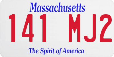 MA license plate 141MJ2