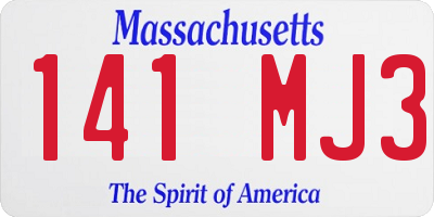 MA license plate 141MJ3