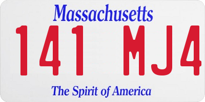 MA license plate 141MJ4