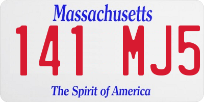 MA license plate 141MJ5