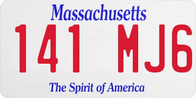 MA license plate 141MJ6