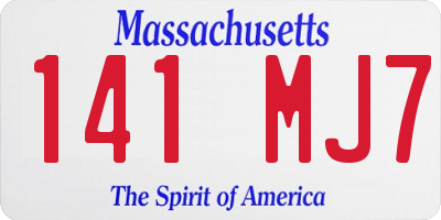 MA license plate 141MJ7