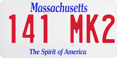 MA license plate 141MK2