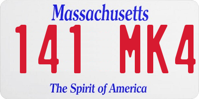 MA license plate 141MK4