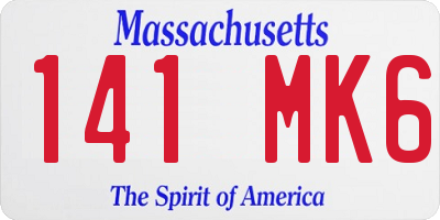 MA license plate 141MK6