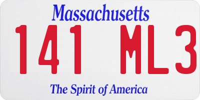 MA license plate 141ML3