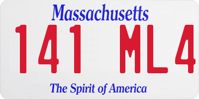 MA license plate 141ML4