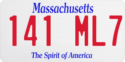 MA license plate 141ML7