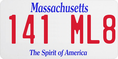 MA license plate 141ML8