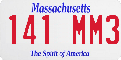 MA license plate 141MM3