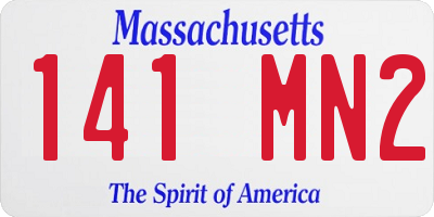 MA license plate 141MN2