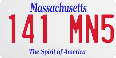 MA license plate 141MN5
