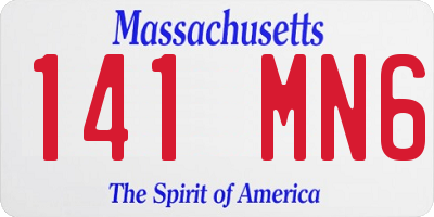 MA license plate 141MN6