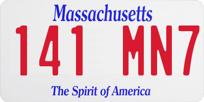 MA license plate 141MN7