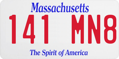 MA license plate 141MN8