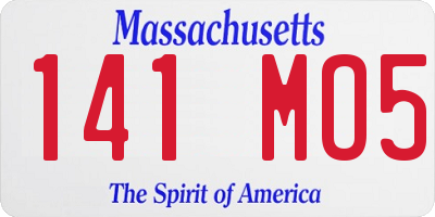 MA license plate 141MO5