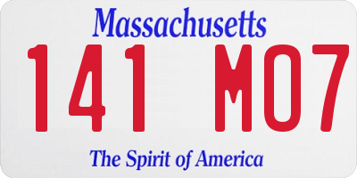 MA license plate 141MO7