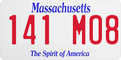 MA license plate 141MO8