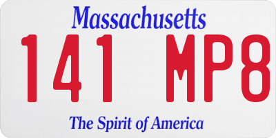 MA license plate 141MP8