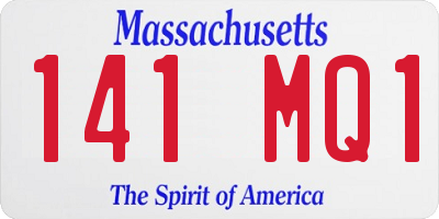 MA license plate 141MQ1