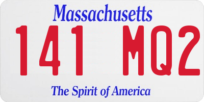 MA license plate 141MQ2