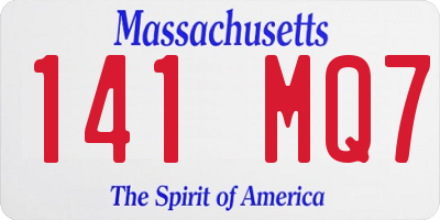 MA license plate 141MQ7