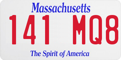 MA license plate 141MQ8
