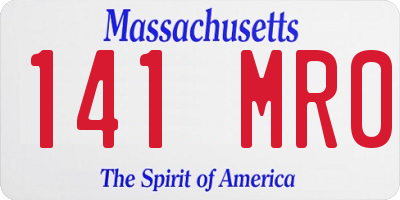 MA license plate 141MR0