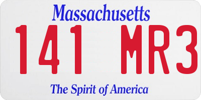 MA license plate 141MR3