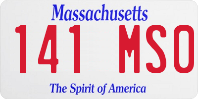 MA license plate 141MS0