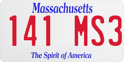 MA license plate 141MS3
