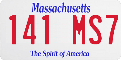 MA license plate 141MS7