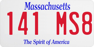 MA license plate 141MS8