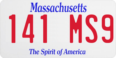 MA license plate 141MS9