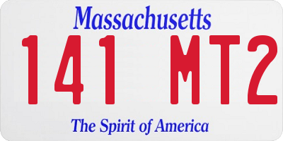 MA license plate 141MT2