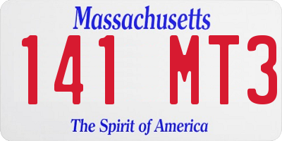 MA license plate 141MT3